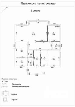 Дом 115м², 1-этажный, участок 6 сот.