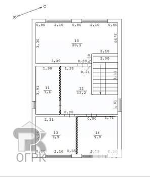 Дом 134м², 2-этажный, участок 4 сот.  