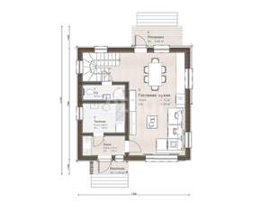 Дом 118м², 2-этажный, участок 5 сот.  