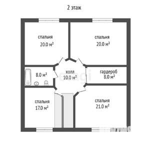 Дом 220м², 2-этажный, участок 9 сот.  