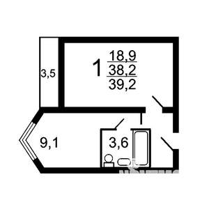 1-к квартира, на длительный срок, 40м2, 8/17 этаж