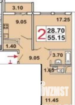 2-к квартира, на длительный срок, 54м2, 14/18 этаж