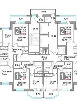 1-к квартира, на длительный срок, 42м2, 12/25 этаж