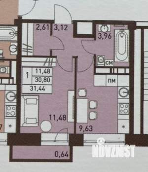 1-к квартира, на длительный срок, 32м2, 15/17 этаж