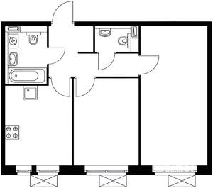 2-к квартира, на длительный срок, 51м2, 12/25 этаж