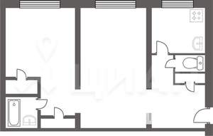 2-к квартира, на длительный срок, 44м2, 3/5 этаж