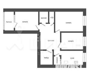 3-к квартира, на длительный срок, 64м2, 5/9 этаж