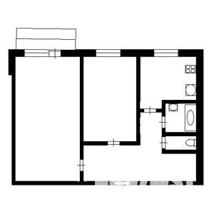 2-к квартира, на длительный срок, 47м2, 2/5 этаж