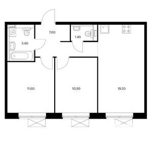 2-к квартира, на длительный срок, 54м2, 5/16 этаж