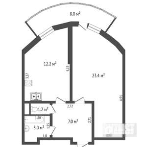 1-к квартира, на длительный срок, 57м2, 10/25 этаж