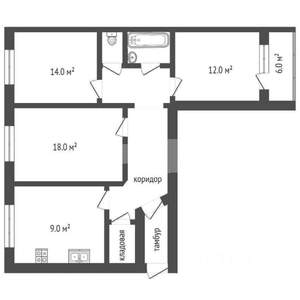 3-к квартира, на длительный срок, 67м2, 9/10 этаж