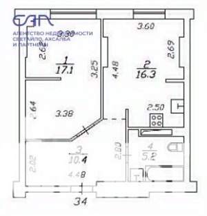 1-к квартира, на длительный срок, 49м2, 7/22 этаж