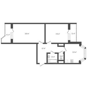 2-к квартира, на длительный срок, 60м2, 14/17 этаж