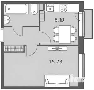 1-к квартира, на длительный срок, 33м2, 2/6 этаж