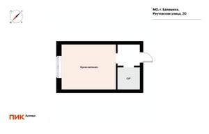 Студия квартира, на длительный срок, 23м2, 15/16 этаж