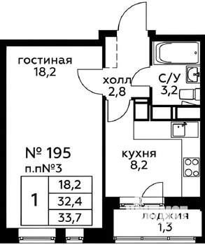 1-к квартира, на длительный срок, 36м2, 18/23 этаж