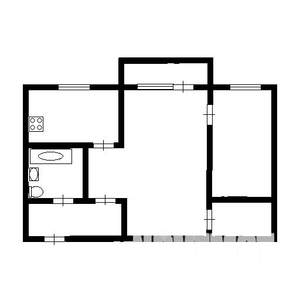 2-к квартира, на длительный срок, 42м2, 2/5 этаж