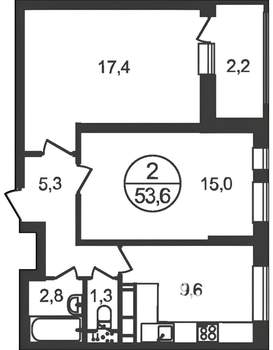2-к квартира, на длительный срок, 58м2, 12/18 этаж