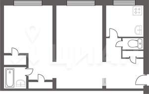 2-к квартира, на длительный срок, 43м2, 5/5 этаж