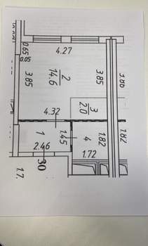 Студия квартира, на длительный срок, 23м2, 3/9 этаж