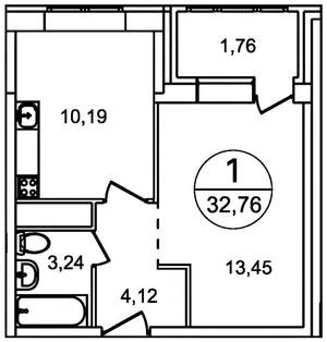 1-к квартира, на длительный срок, 35м2, 17/23 этаж