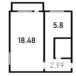 1-к квартира, на длительный срок, 34м2, 2/5 этаж