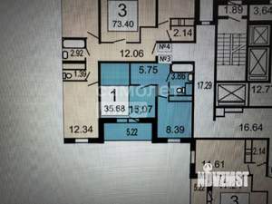 1-к квартира, на длительный срок, 36м2, 3/25 этаж