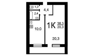 1-к квартира, на длительный срок, 38м2, 11/13 этаж