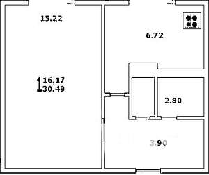 1-к квартира, на длительный срок, 31м2, 4/5 этаж