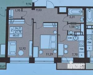 2-к квартира, на длительный срок, 49м2, 16/17 этаж