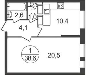 1-к квартира, на длительный срок, 37м2, 8/22 этаж