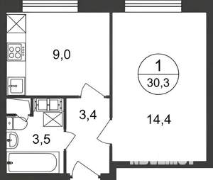 1-к квартира, на длительный срок, 31м2, 9/21 этаж