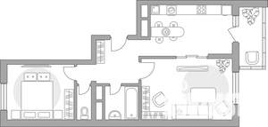 2-к квартира, вторичка, 58м2, 7/17 этаж