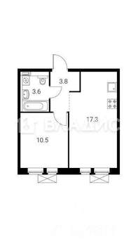 1-к квартира, вторичка, 35м2, 6/25 этаж