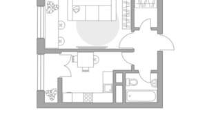 1-к квартира, строящийся дом, 34м2, 2/9 этаж