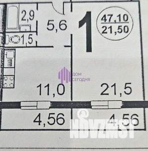 1-к квартира, вторичка, 47м2, 2/17 этаж