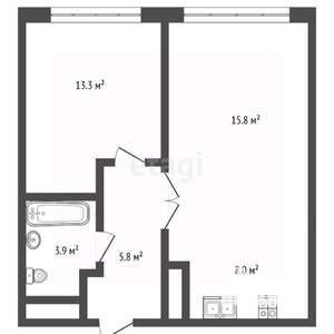 2-к квартира, вторичка, 47м2, 14/15 этаж