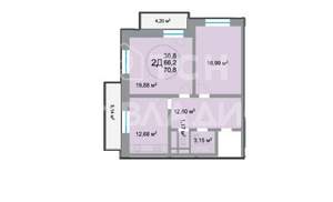 2-к квартира, вторичка, 67м2, 20/24 этаж