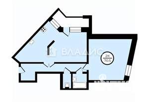 2-к квартира, вторичка, 71м2, 4/4 этаж