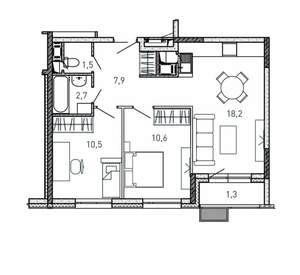 2-к квартира, вторичка, 53м2, 15/17 этаж