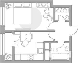 1-к квартира, вторичка, 33м2, 2/25 этаж