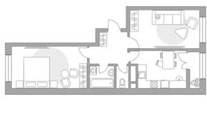 2-к квартира, вторичка, 55м2, 19/25 этаж