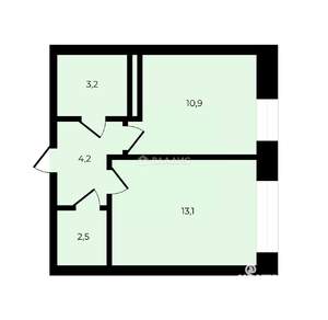 1-к квартира, вторичка, 34м2, 3/17 этаж