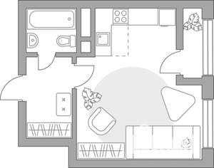 Студия квартира, вторичка, 32м2, 4/25 этаж