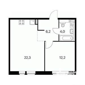 1-к квартира, сданный дом, 44м2, 11/11 этаж