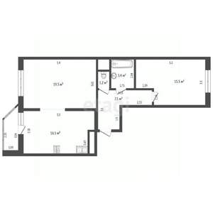 2-к квартира, вторичка, 64м2, 9/20 этаж