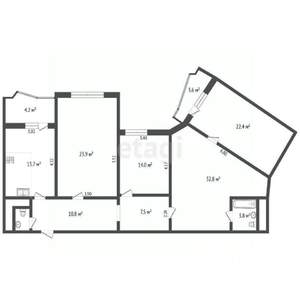 4-к квартира, вторичка, 132м2, 16/25 этаж