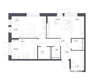 2-к квартира, вторичка, 62м2, 16/17 этаж