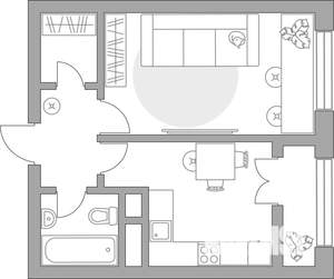 1-к квартира, строящийся дом, 34м2, 3/25 этаж