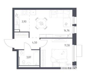 1-к квартира, вторичка, 38м2, 5/17 этаж